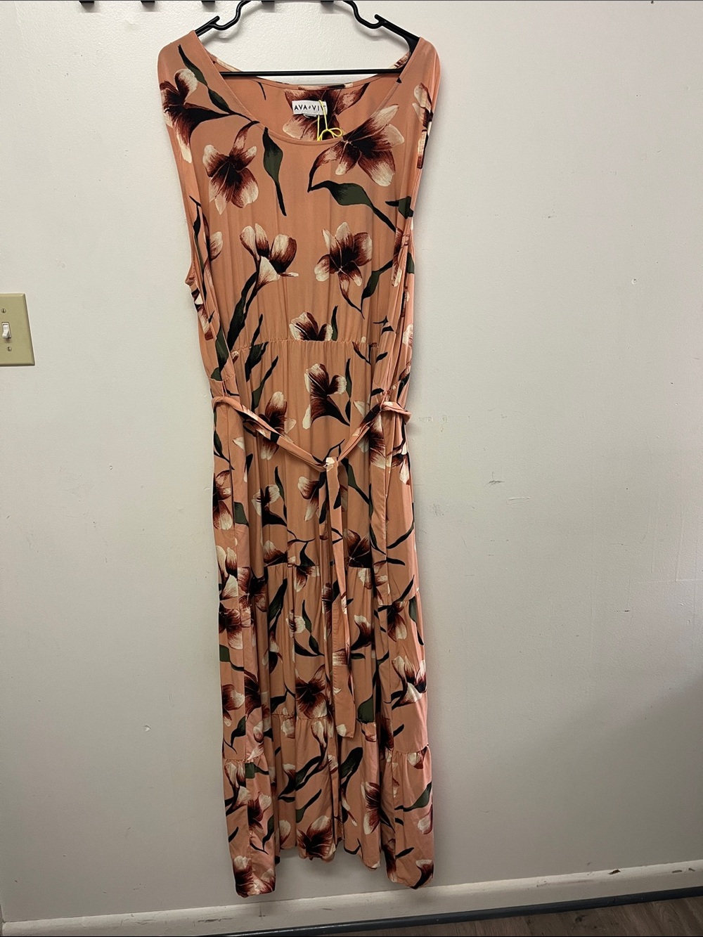 Ava & Viv Peach Floral Maxi Dress